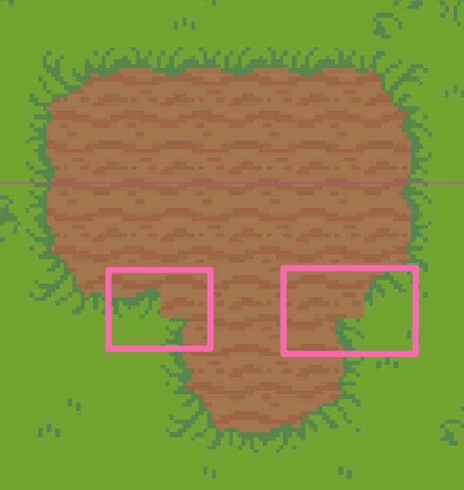 Scherpe hoeken in het eenvoudige "terrein"